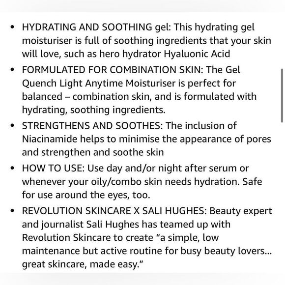 NIB Revolution London X Sali Hughes Gel Quench Anytime Face Moisturizer 2.02 Oz - Picture 12 of 12